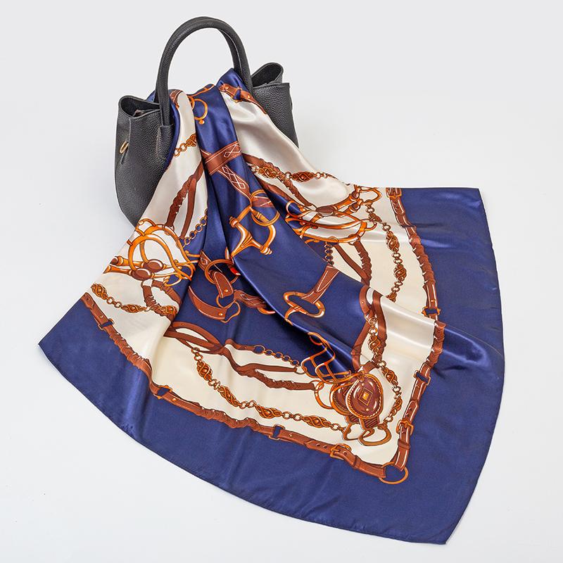 Silk Hair Scarf Scarftop Women Summer Satin Headscarf Foulard Bandana Cheveux Soft Neckerchief Hijab For Ladies