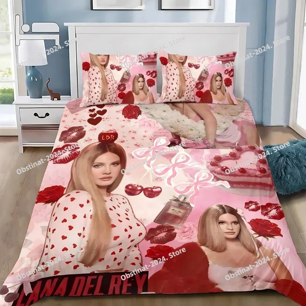 Singer Bettwäsche Set Bettbezug Kissenbezug Erwachsener Junge L-Lana D-Del Reys Mädchen Schlafzimmer Dekoration Kinder Geschenk Einzelbett Doppelbett Große Größe