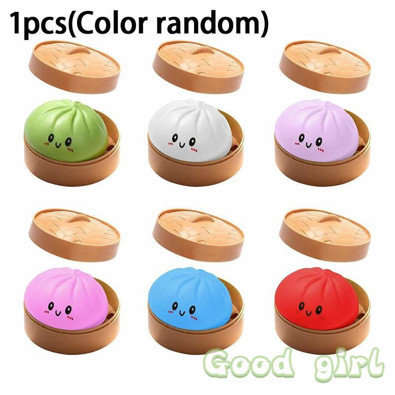* Sale.Cute Steamed Bun Squeeze Toy Stress Relief Simulated Bun Ornament For Anxiety Relaxation In Office Or Home