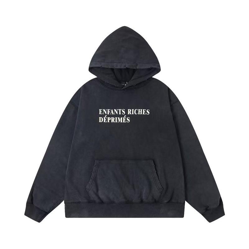 Mens Oversized Streetwear Hoodie With Distressed Zipper Graphic Print Cotton Long Sleeve Pullover Casual Wear
