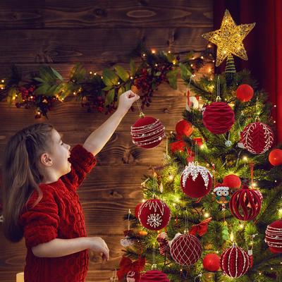 8CM Velké Vánoční Baňky Ozdoby Červená Vánoční Stromek Závěsná Ozdoba 2025 Vánoční Dekorace Pro Domov Navidad Novoroční Dárek 2025
