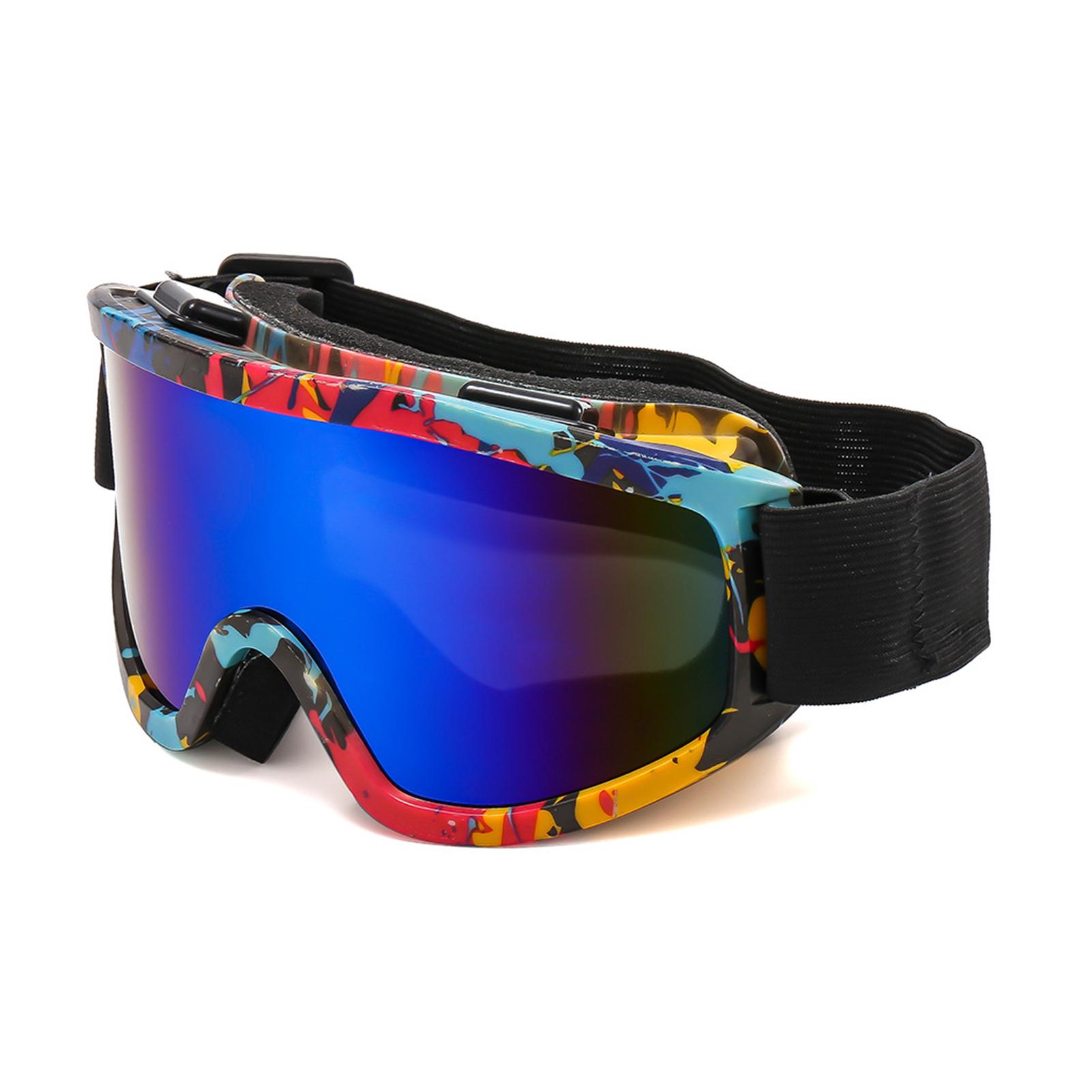 

Outdoor Large-Frame Ski Goggles,Fashion Anti-Fog Goggles for Snowboarding Skiing,Windproof Cycling Glasses for Men Women