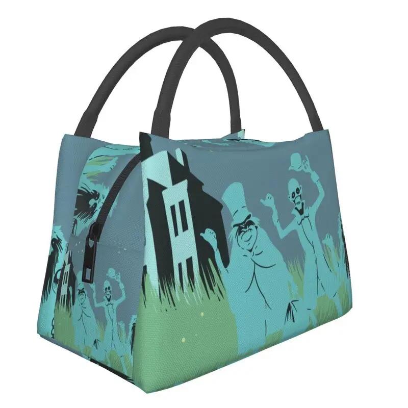 Happy Haunted Mansion Lunch Box for Women Halloween Cooler Thermal Food Insulated Lunch Bag Travel Work Pinic Container