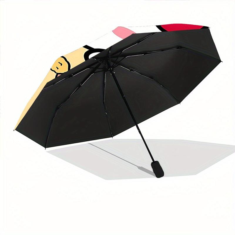 Lucky Hello Kitty Automatic Opening and Closing Umbrella, Lightweight 3-Fold, With Cute Cartoon Characters, Suitable for Home, Outdoor and Daily Use,
