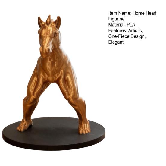 Reverse Horse Man Statue Bronze Gold Finish Mythical Creature Figurine Horse Head Human