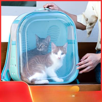 Pet Backpack Cat Bag and Dog Bag Portable When Going Out Transparent Space Capsule  Large Space  Foldable and Detachable