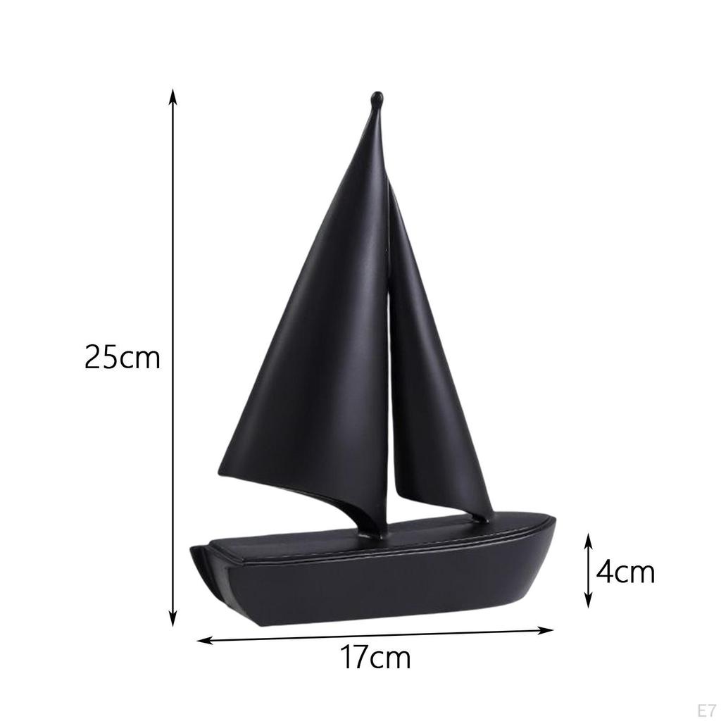 Elegant Sailboat Figurine, Decorative Nautical Art Sculpture for Home Office Decor