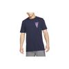 Dri-Fit Letter Print Crew Neck Short Sleeve T-Shirt Men Tops Dark-Blue DM5680-498