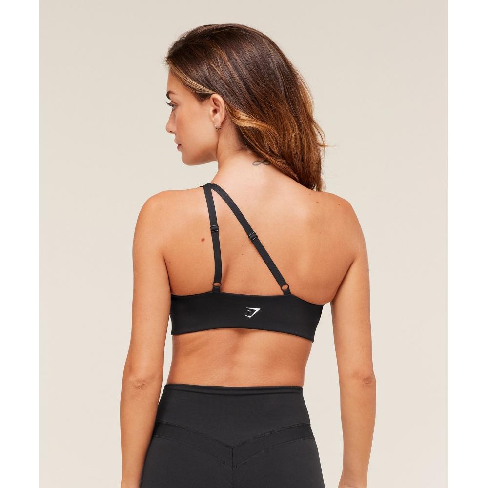 Gymshark One Shoulder Sports Bra Black B4b6i Bb2j