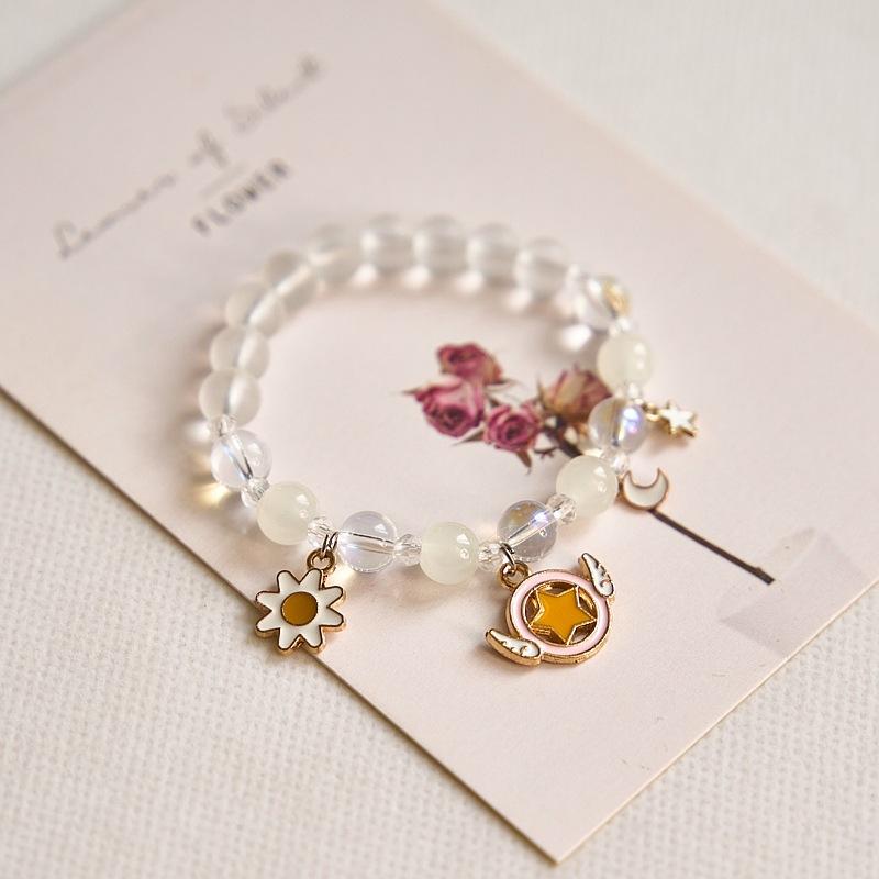 Year Sweet Cute Cat Crystal Beaded Bracelet Girls, Girlfriend Student Bracelet Wholesale