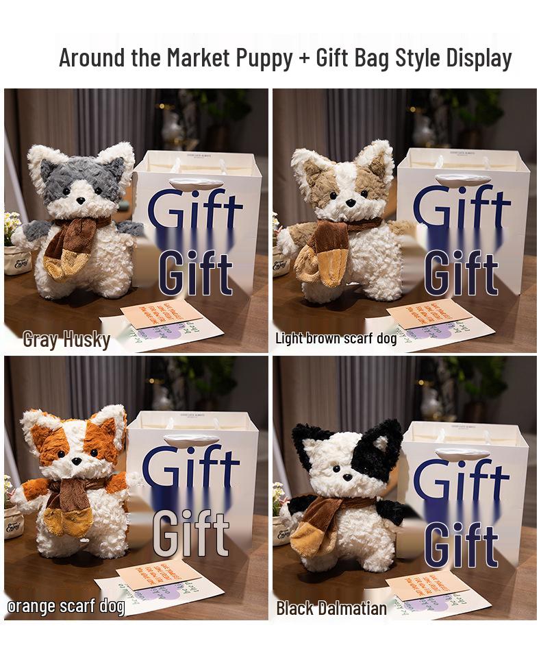 Adorable Corgi Puppy Plush Scarf Doll - Perfect Birthday Gift for Girls