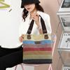High Quality Women Shoulder Bag Female Patchwork Top-Handle Bags Vintage Striped Canvas Bag Ladies Tote Bag Handbags
