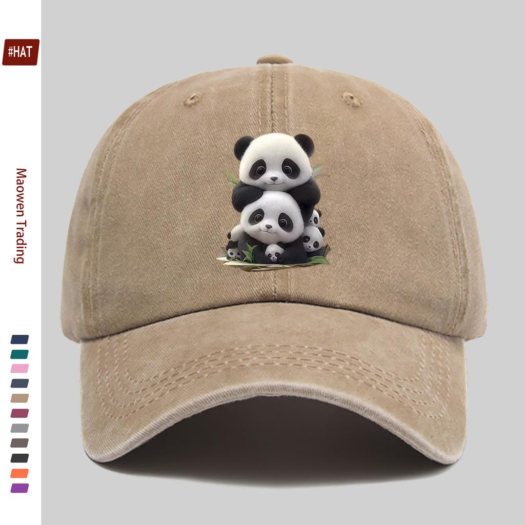 pc Cute Panda Print Baseball Cap Fashionable Trendy Design Sun Hat Truck Driver Decor Hat Adjustable Strap Papa Cap Street