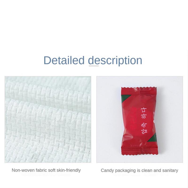 Mini Disposable Compressed Towel Cotton Face Towel Portable Separate Packaging Travel Candy Non-woven Cleansing Towel Household