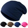 Men Women Fashion Knitted Hats Solid Color Soft Cotton Hip-hop Slouch Beanies