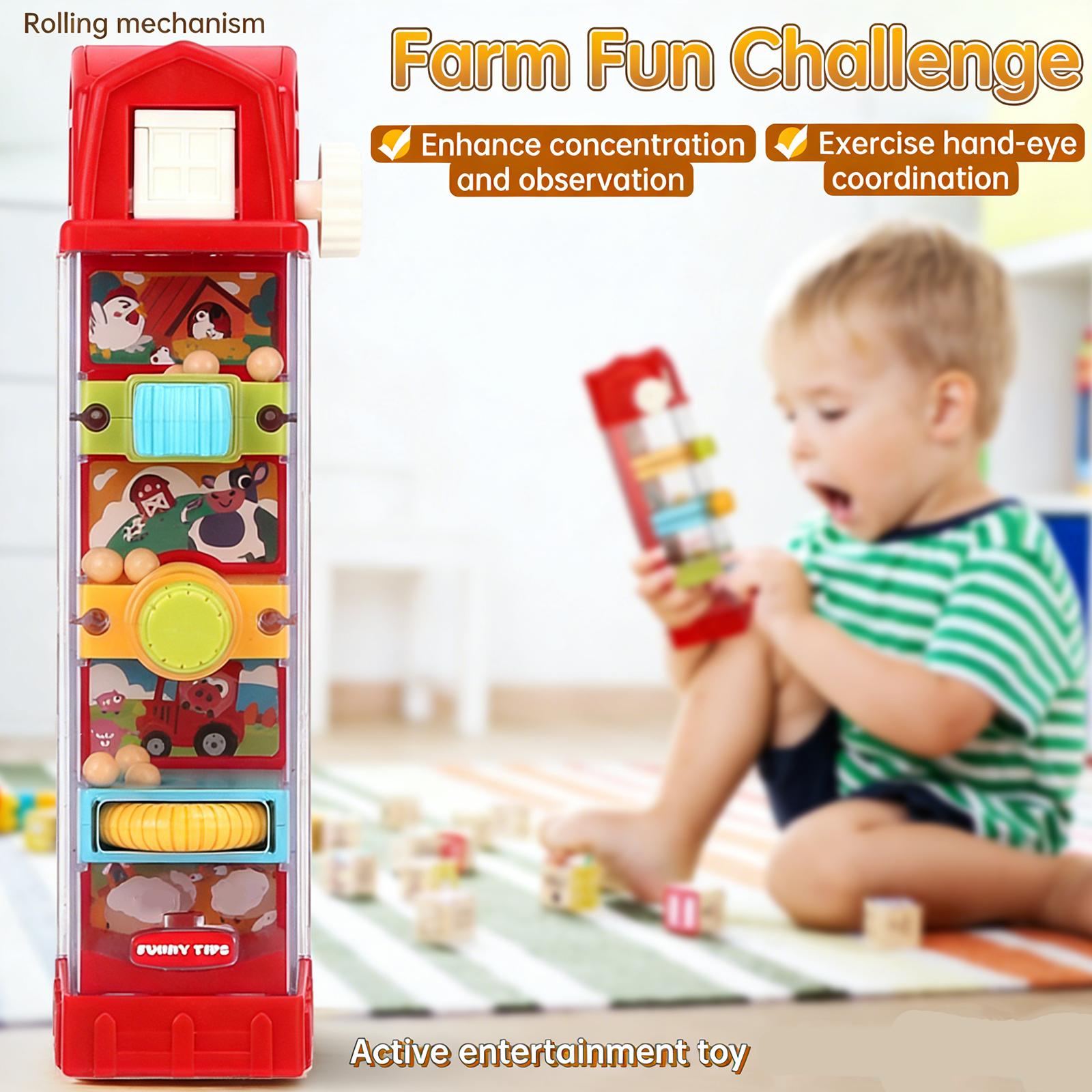 

Farm Fun Challenge Children s Early Education Puzzle Toys One Size красный