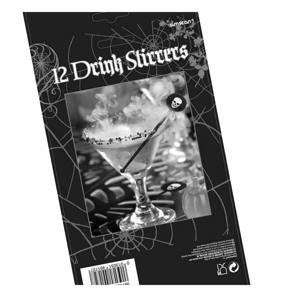 Amscan Skull Halloween Cocktail Stirrers (Pack of 12)