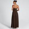 European & American Elegant Off-Shoulder Slim Fit Slit Dress with Ribbon Back