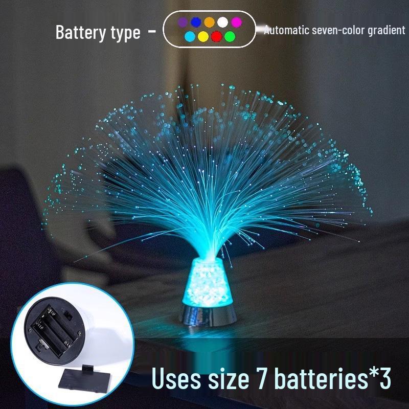 Colorful Fiber Optic Starry Night Bedside Lamp for Bedroom Ambiance