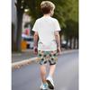 3D printed boys' short sleeved shorts set, versatile and fashionable casual set for spring and autumn