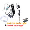 Car Ambient Light  Led Floor Foot Lamp Wireless RGB Interior Acrylic Neon Optical Fiber Strip Remote APP Bluetooth