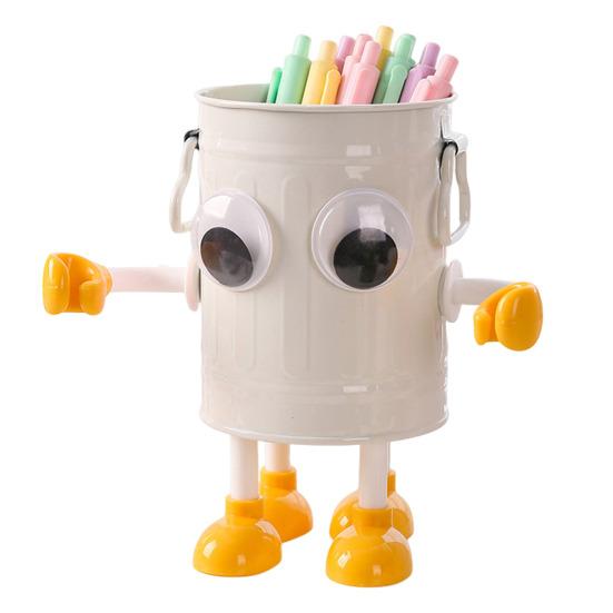 Pen Holder Stand for 20 Pens Cartoon Big Eyes Design Large Caliber Round Workmanship Pen Caddy Pen Storage Rack