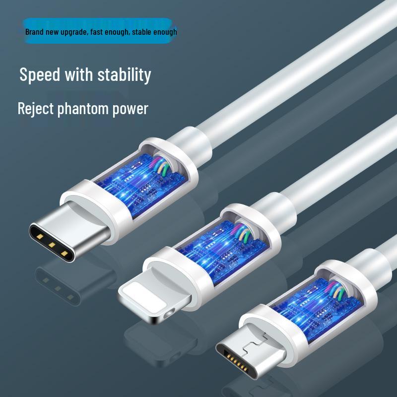 S187TPE 3-in-1 Fast Charging Cable for Apple, Huawei, Type-C, and Android Phones