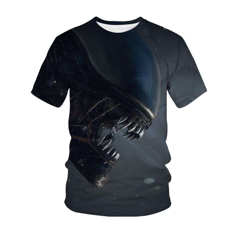 Alien T-Shirts Animal Pattern 3D Print Women Men Casual Short Sleeve T Shirt Y2k Harajuku Streetwear Tees Tops Unisex Clothing