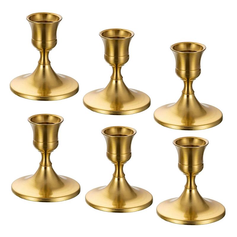 Vintage And Elegant Aluminum Tabletop Candlesticks Suitable For Valentine'S Day And Wedding Decorations