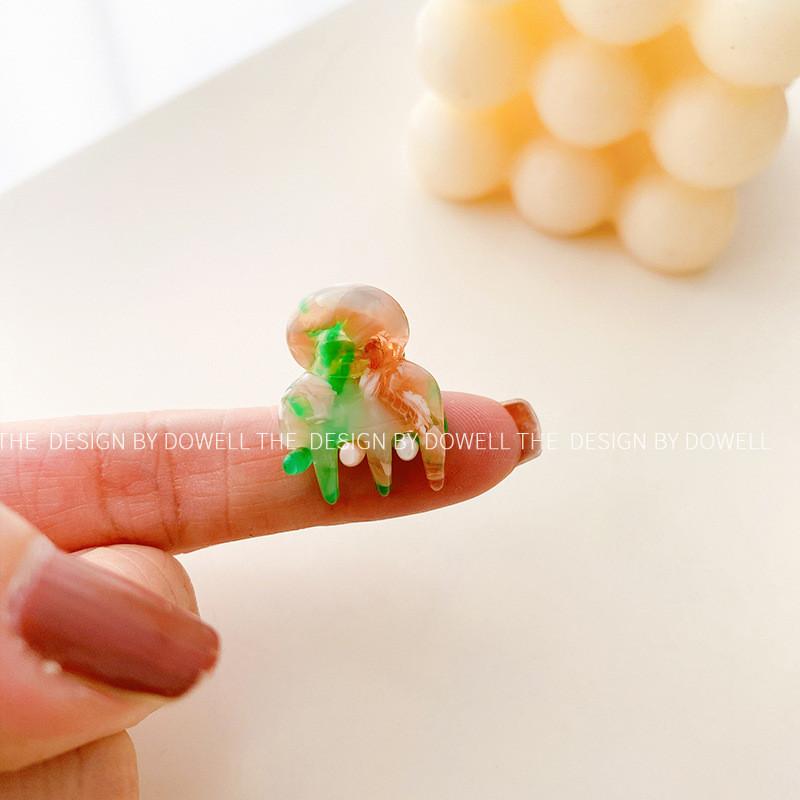 

Vintage Inspired Mini Hair Claw Clips For Women Perfect For Side Hair Styles Floral Green