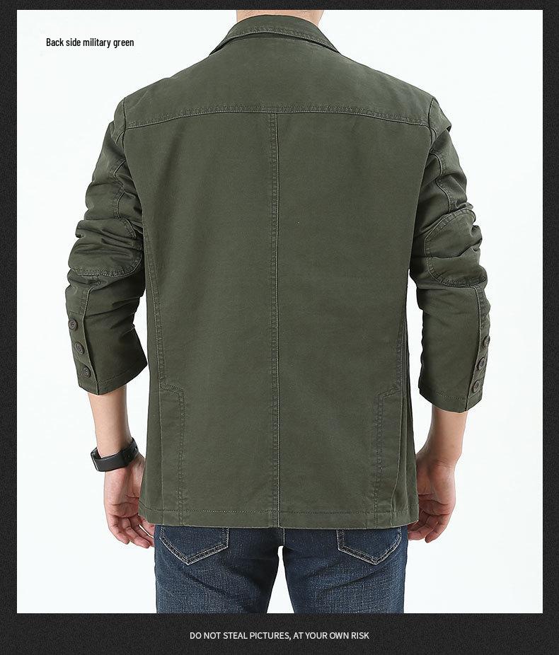 Men's Plus Size Cotton Blazer Jacket - Korean Style Spring/Autumn