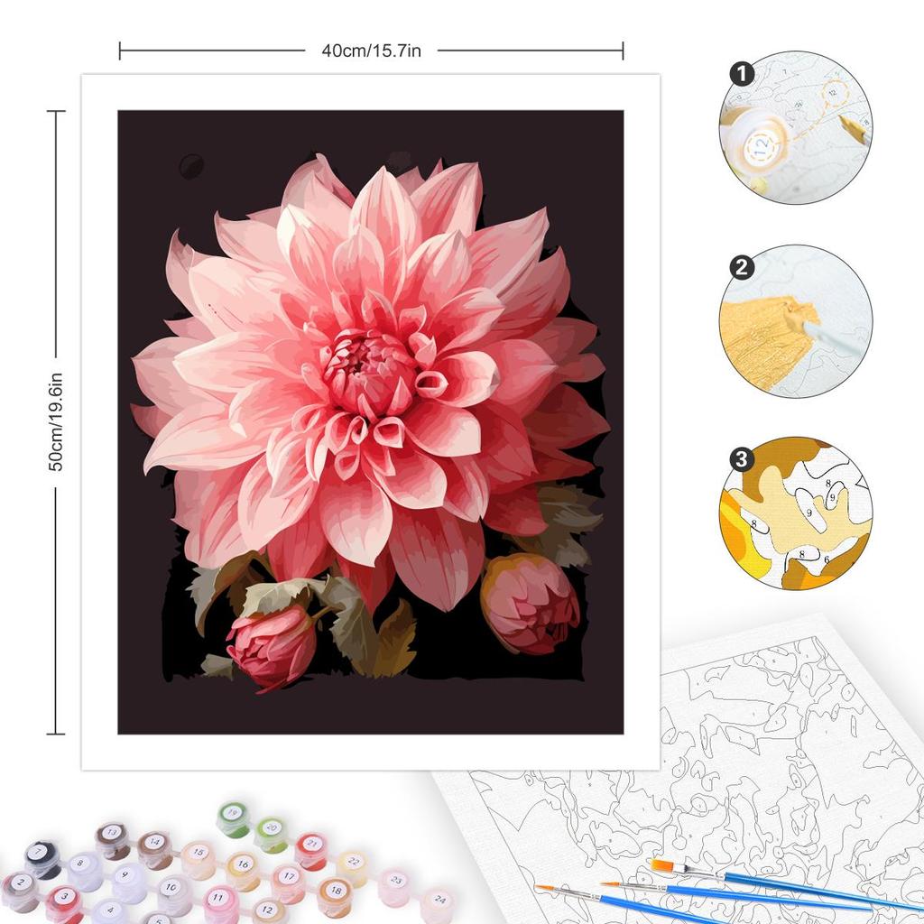 Frame Pink Flowers Painting By Numbers For Adults Picture Coloring By Numbers For Home Wall Decors 40x50cm