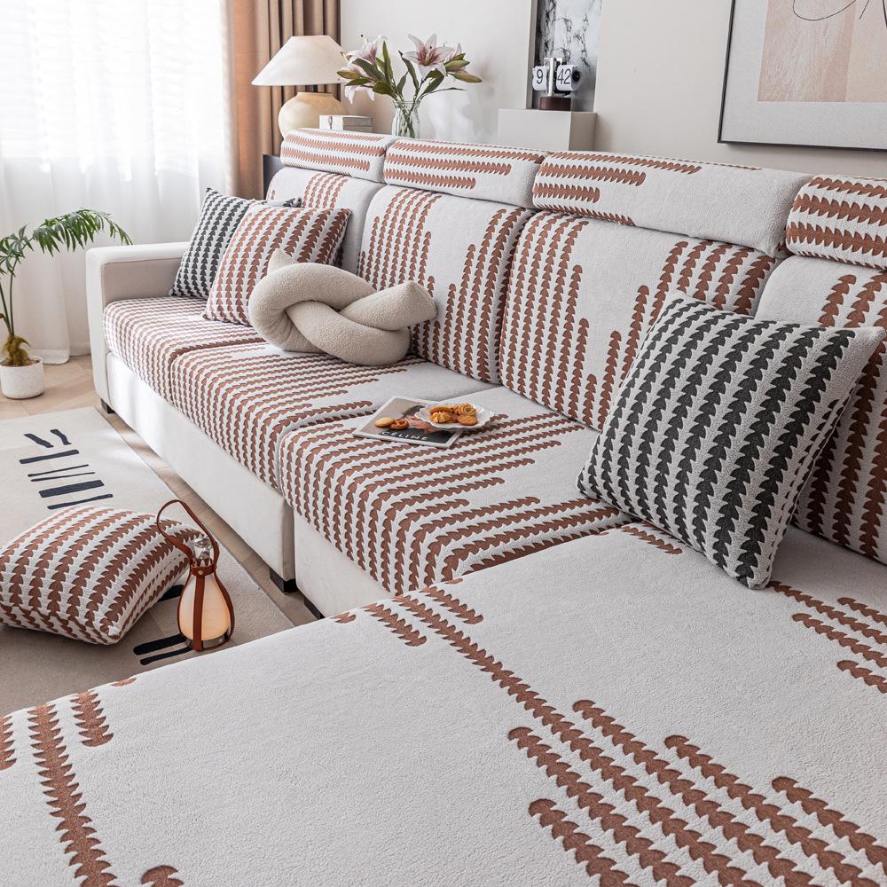All-season Universal Non-slip Chenille Sofa Cover Simple Design Full Package Cat Scratch-resistant Cross-border