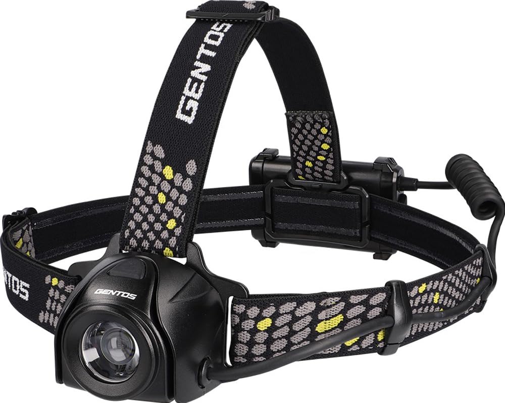 

GENTOS Светодиодный налобный фонарь с USB-подзарядкой 700 люмен 6 часов света Задняя подсветка Использует специальный аккумулятор или 3 батарейки АА Head Vader чёрный