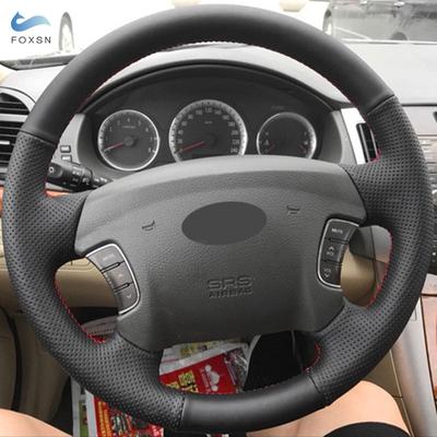 Car Accessories Steering Wheel Cover Leather Trim For Hyundai Sonata NFC Azera 2005-2010 For Kia Carens 2007 2008 2009 2010