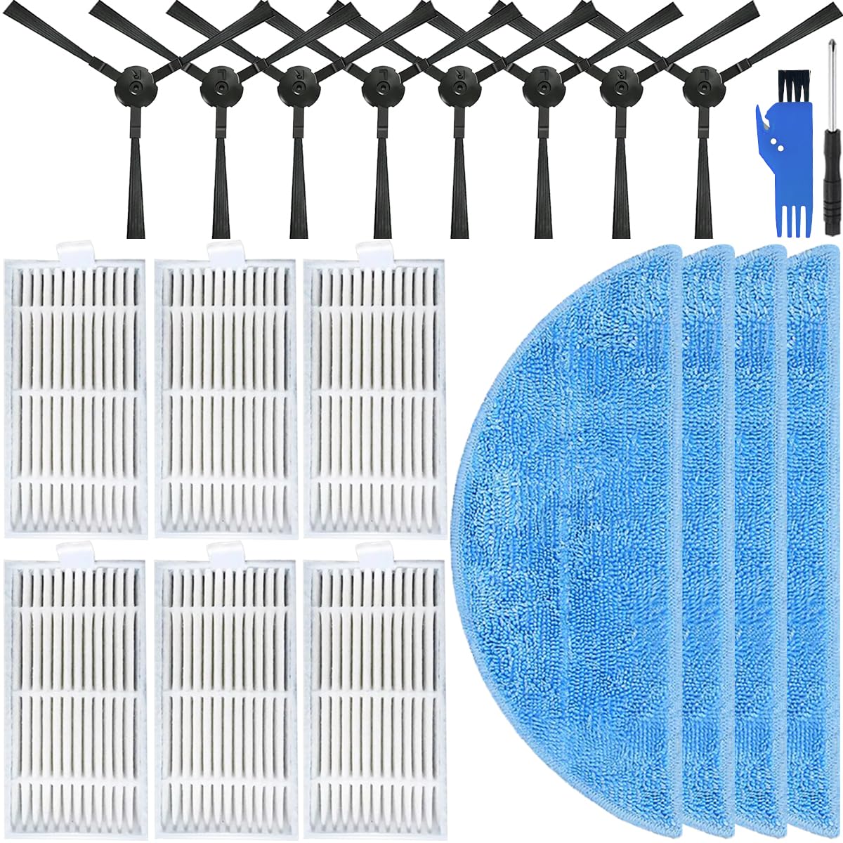 

EATBALE Replacement Parts for for for for E32 18503 Robot Vacuum Cleaner Accessories 8 Side 6 4 Mop Cloths of ILIFE, ZACO, V3/V3S/V5/V5S/V5S Pro/V5x,