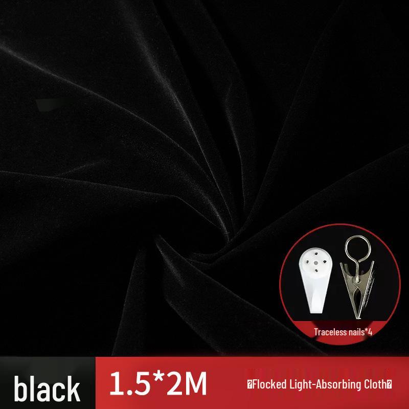 2x3 Meter Photography Background Stand with Black Light-Absorbing Cloth, Studio Props, and White Cloth for Shooting
