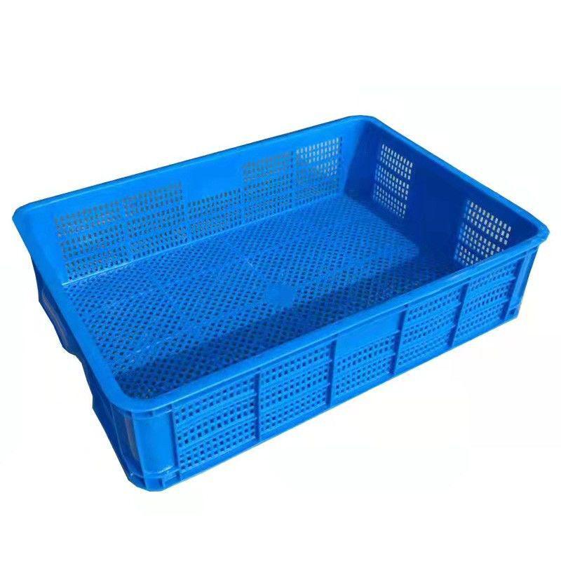 Rectangular Mesh Plastic Crate with Lid for Crawfish and Fresh Produce Transport