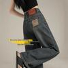 Women's Retro High-Waist Light Jeans: New 2026 Autumn/Winter Loose Straight-Leg Wide Pants