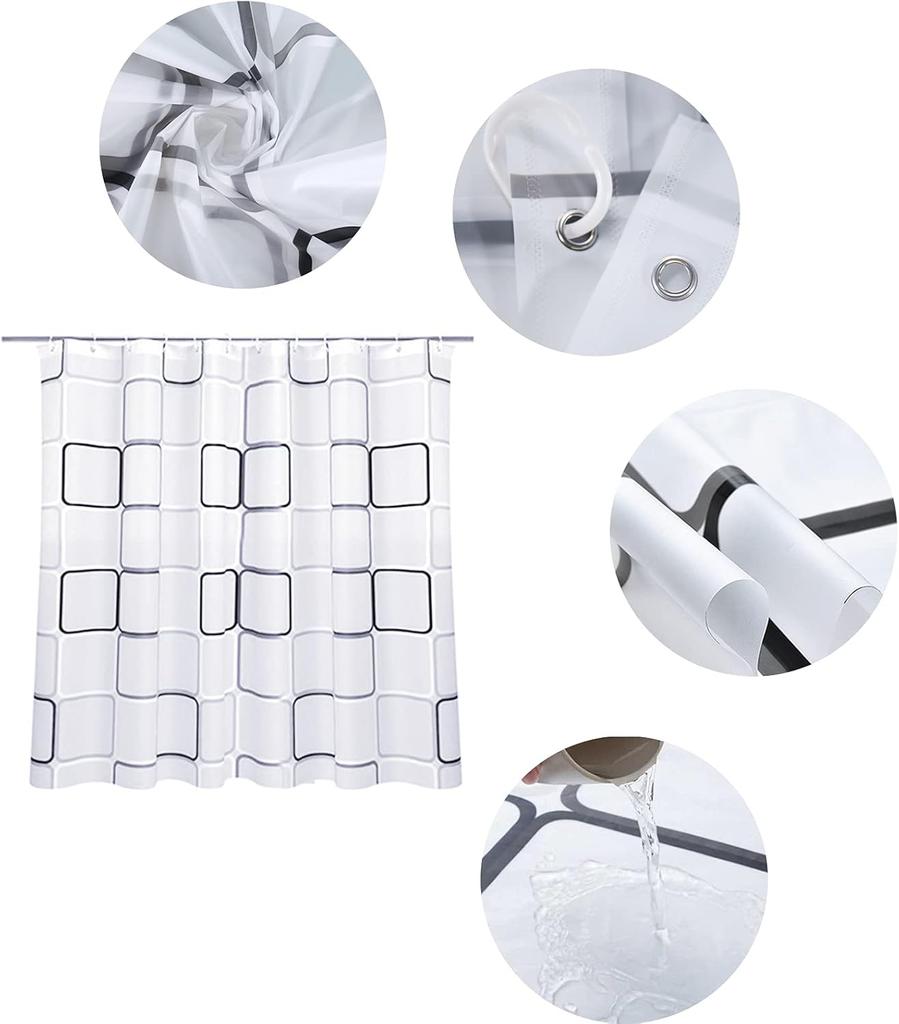 Square Shower Curtain Moden Home Decorative Bathroom Curtain Easy Clearing For Bathroom Waterproof Mildew Proof Bath Accessories