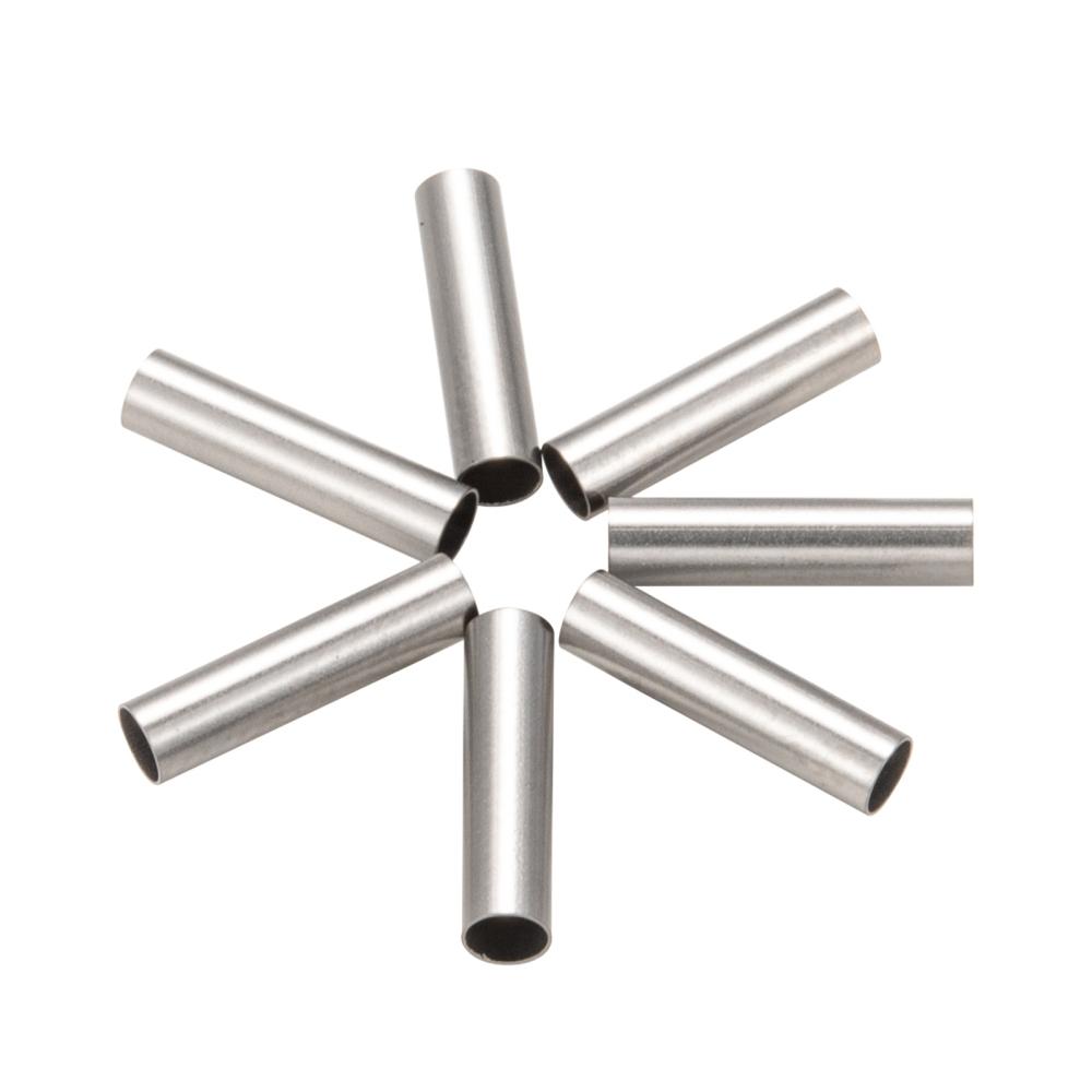 Tarnish Resistant 304 Stainless Steel Tube Beads, Stainless Steel Color, 10x2.5mm, Hole: 2mm