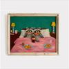 Tiger Pizza & Duck Wine Party Art Canvas Printing Cute Quirky Animal Wall Art Posters for Modern Restaurant Kitchen Home Decor
