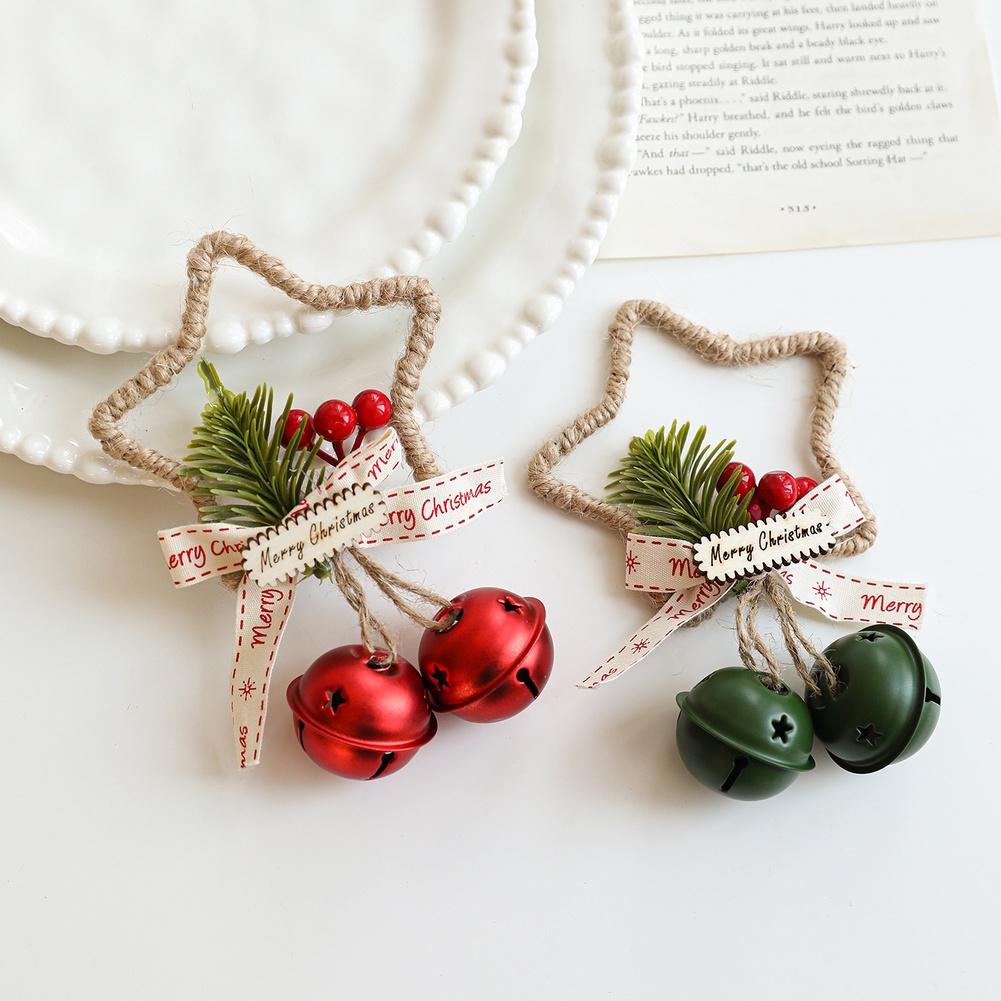 Christmas Star Bell Ornament Wall Door Tree Hanging Decoration With Bow Christmas Pendant Christmas New Year Decoration 2026