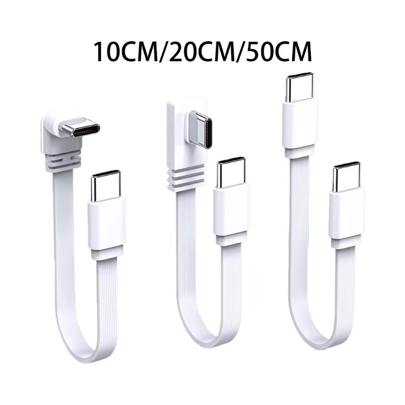 Silicone Short 10/20/50cm Type C to USB C Cable 480mbps 100W Fast Charging Data Cable for Mobile Phone Laptop Tablet