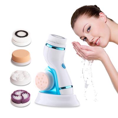 4 In 1 Electric Wash Brushes Facial Cleansing Toothbrush Sonic for Face Exfoliating Washing Brush Cleanser Beauty Skin Care Tool