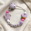 Custom Baby Name Pacifier Clip BPA Free Food Grade Silicone Teether Blue Crown Hedgehog Dummy Chain Soother Leash Toddler Gift