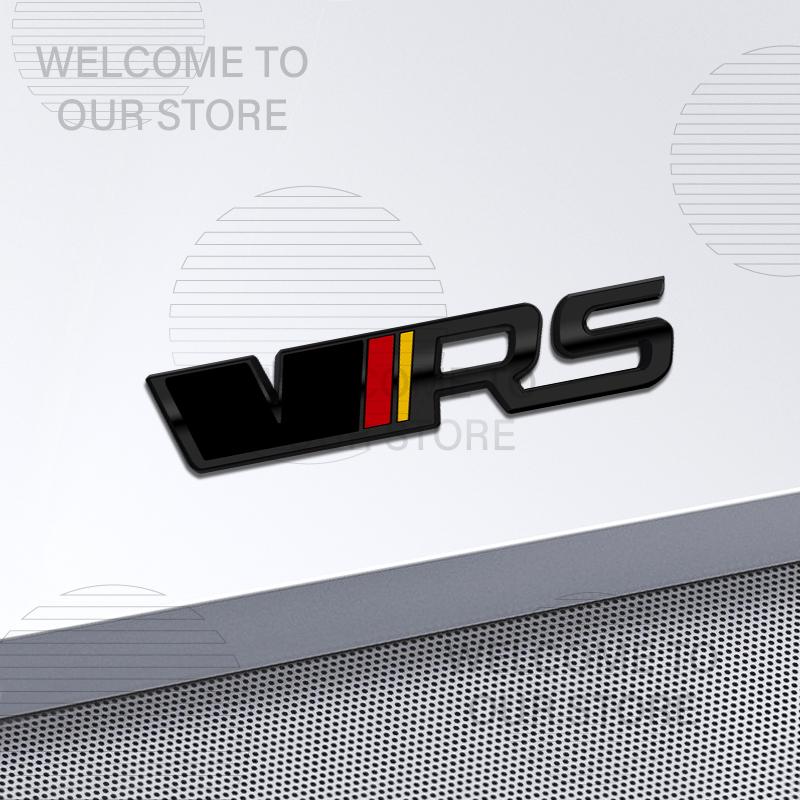 JBIW9 Car Decor Metal VRS Lettering Front Grille Emblem 3D Sticker For Skoda Octavia Kamiq Kodiaq Karoq Superb Fabia Rear Trunk Decals