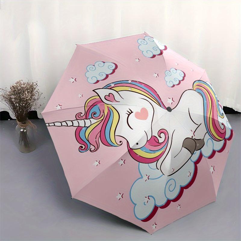 Magical Unicorn Clouds Kids Room Decor Wall StickerUmbrella, Portable 3-Fold Umbrella for Men & Women,Christmas Gift ES260