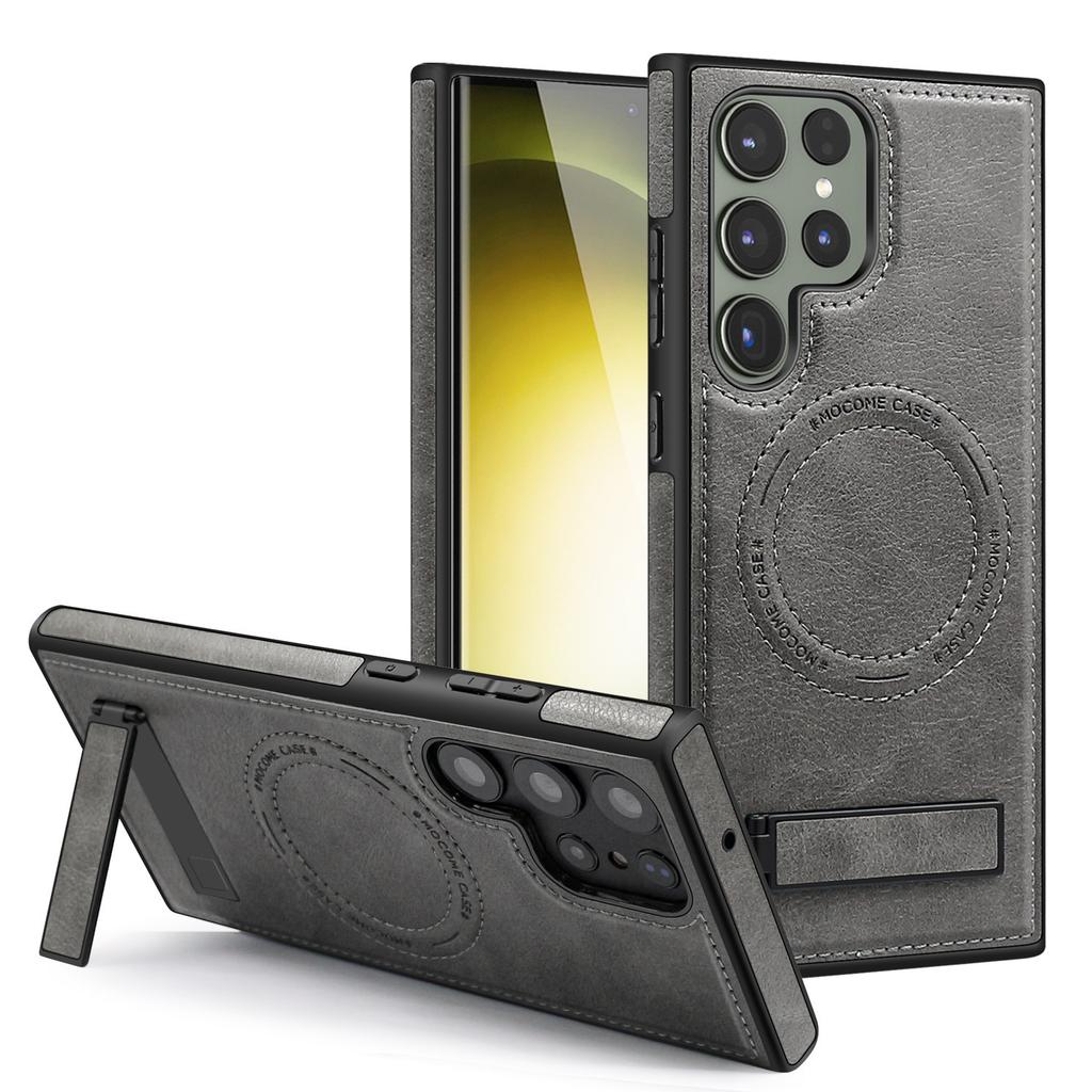 Crystal Shield Leather Case Suitable for Samsung S25 EDGE High End Leather Magnetic Suction Mobile Phone Case S24ultra Stealth Bracket