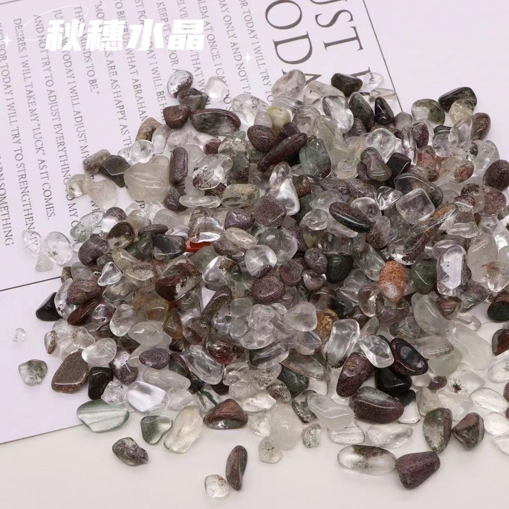 

Natural Red Green Phantom Crushed Crystal Stones for DIY Projects 7-9mm